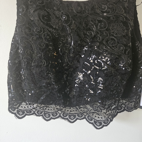 NWT black sequin and lace elegant formal top - Picture 10 of 10
